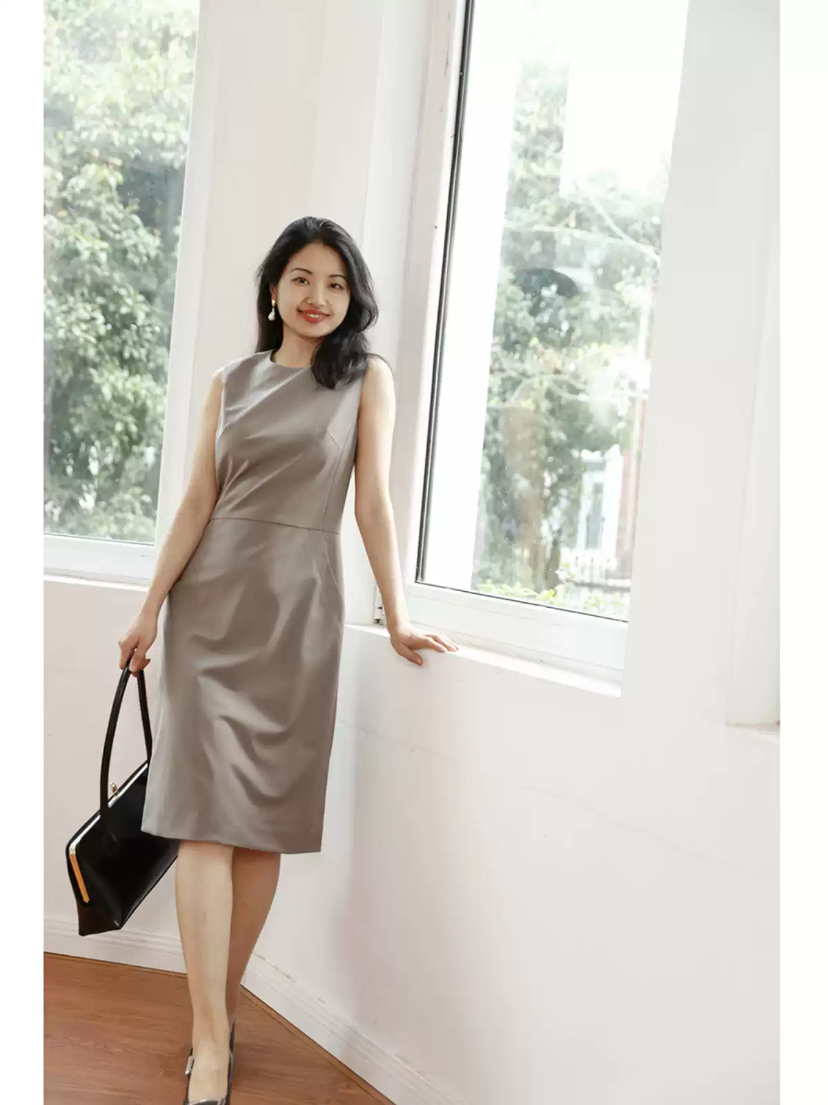 芬芳花儿 可水洗弹力羊毛 春夏新款连衣裙立体裁剪高端精致裙子